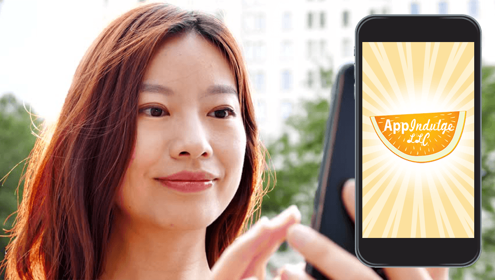 A phone showing an App Indulge app